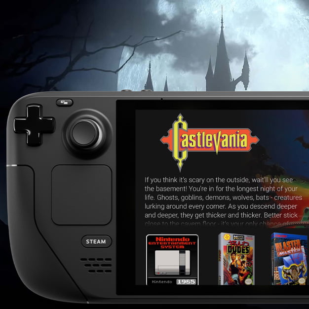 Steam Deck gaming console with access to 1.6TB of games through Retrogrados Gaming’s private server.