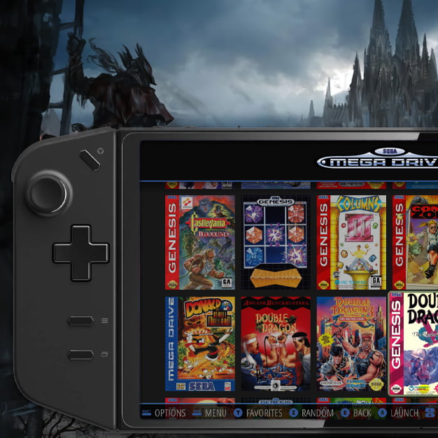 Lenovo Legion Go running multiple platform emulation with access to 10TB of games through Retrogrados Gaming’s private server.